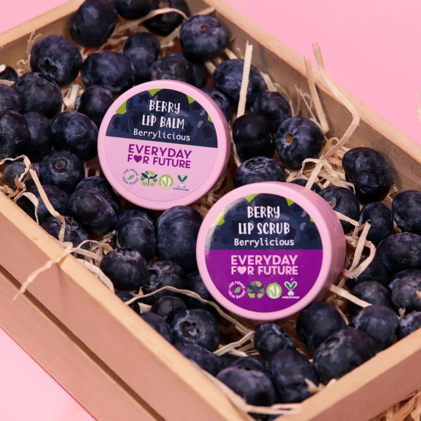 Everyday for Future | Kit Lábios com Extrato de Mirtilo - Esfoliante e bálsamo labial Meraki Aveiro