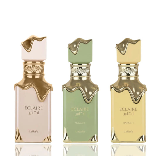 Pack | Eclaire, Eclaire Banoffi e Eclaire Pistache | Lattafa Meraki Aveiro